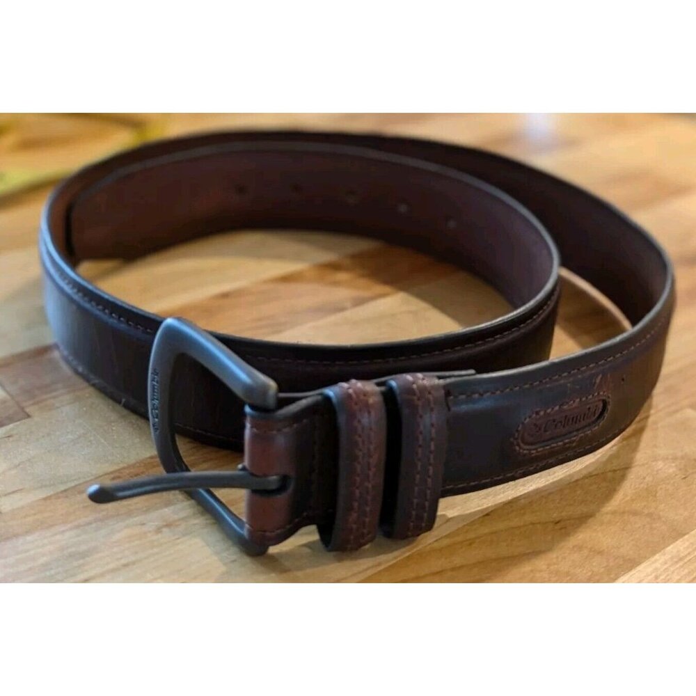 Columbia Mens Belt Genuine Leather Brown Size L (38-40)‎ Classic
